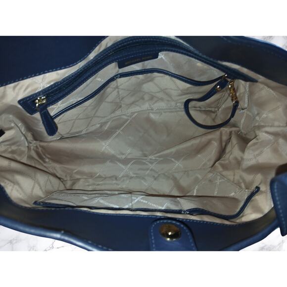 Michael Kors Carter Denim MK Open Tote Designer Logo print Large blue bag - Picture 12 of 12